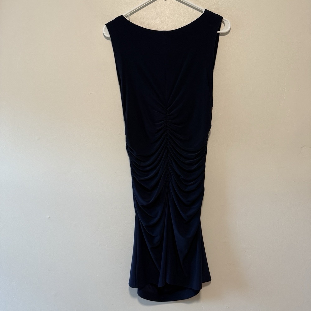 Norma Kamali KAMALIKULTURE Sleeveless Shirred Waist Navy Bodycon Dress Large‎ - Picture 5 of 9